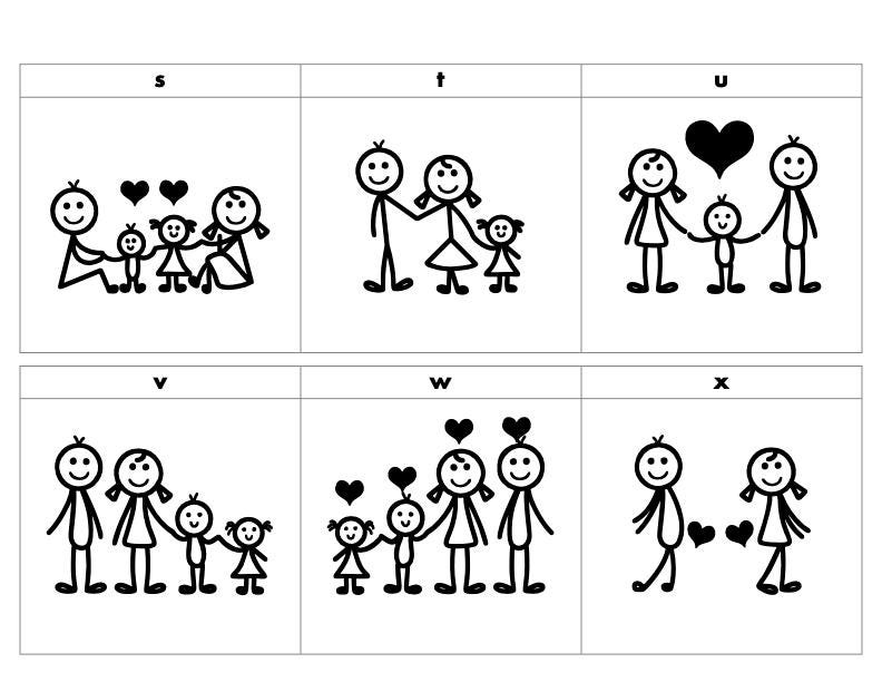 Whimsical Doodle Family Portrait Shelf Sitter