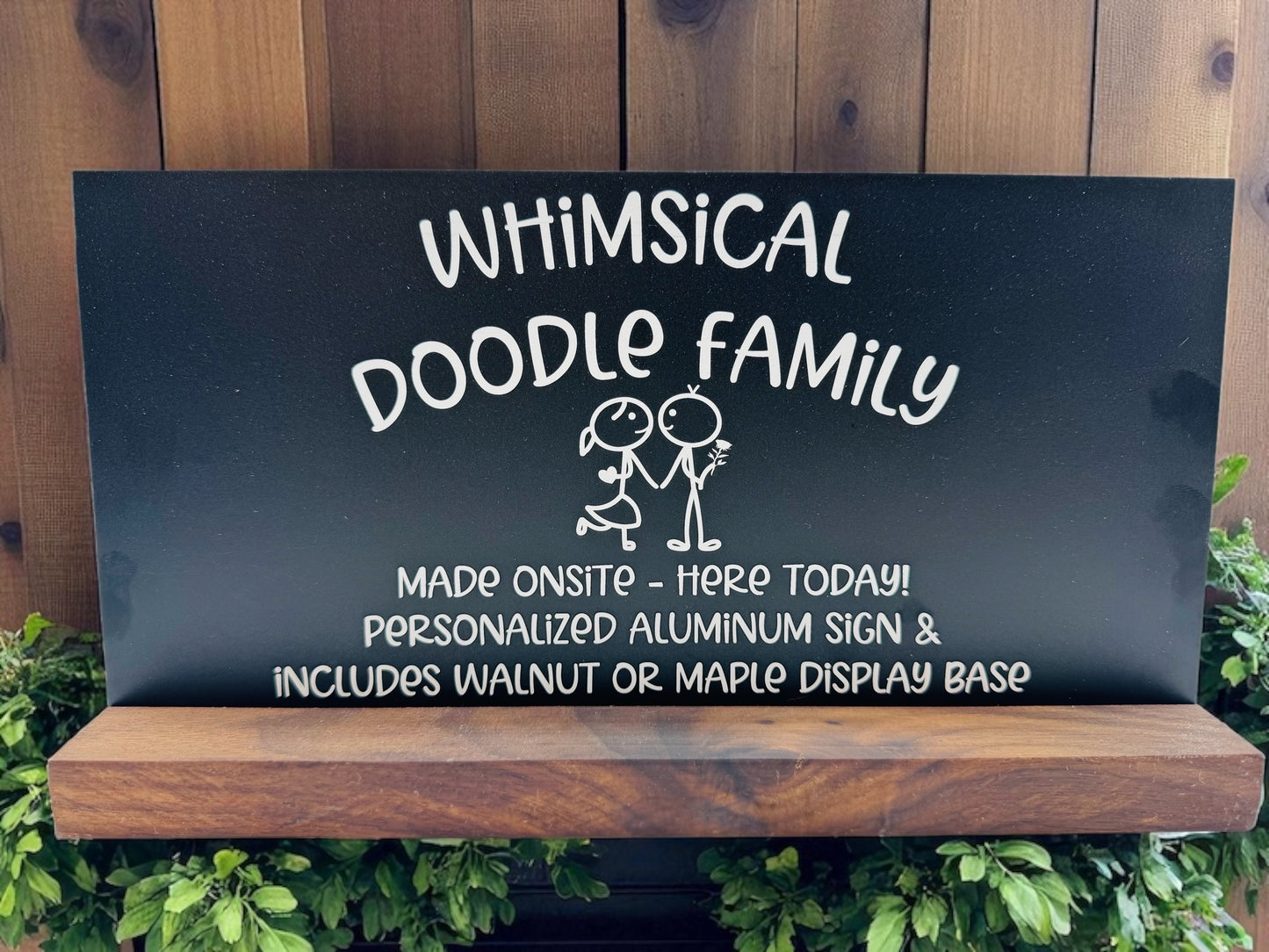 Whimsical Doodle Family Portrait Shelf Sitter