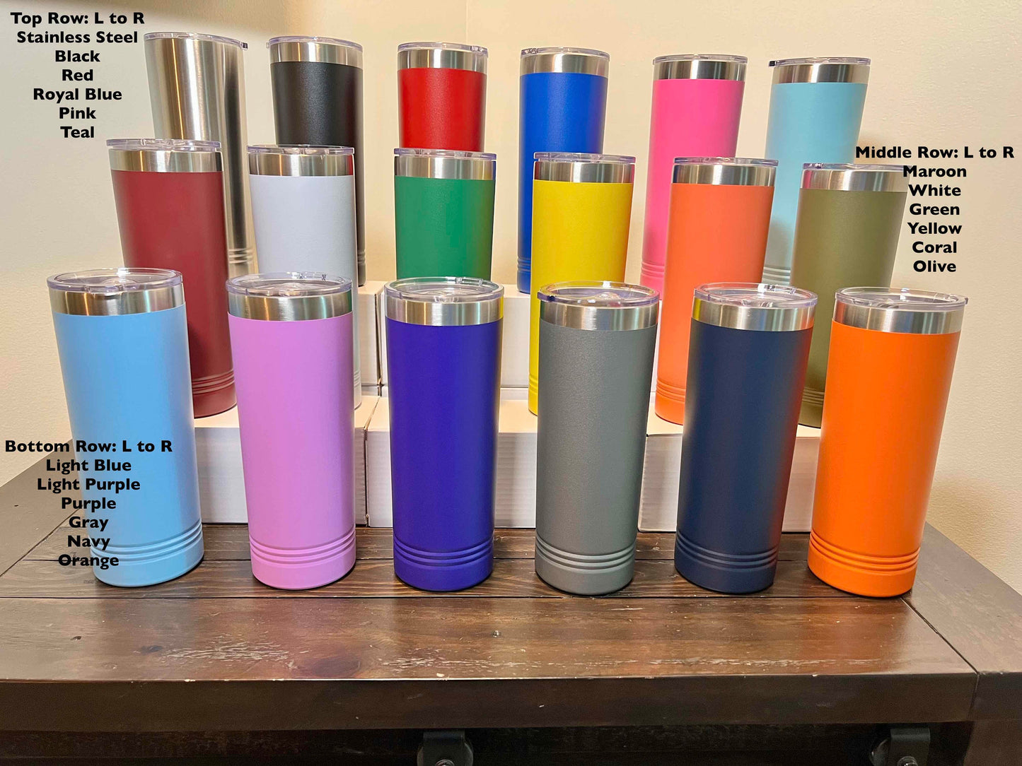 Personalized Stainless Steel Tumblers - 22 oz
