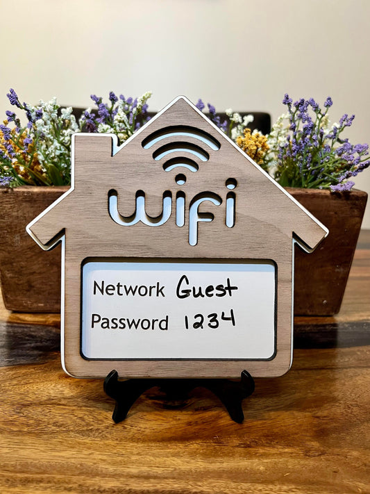 Dry Erase Wifi Network Sign