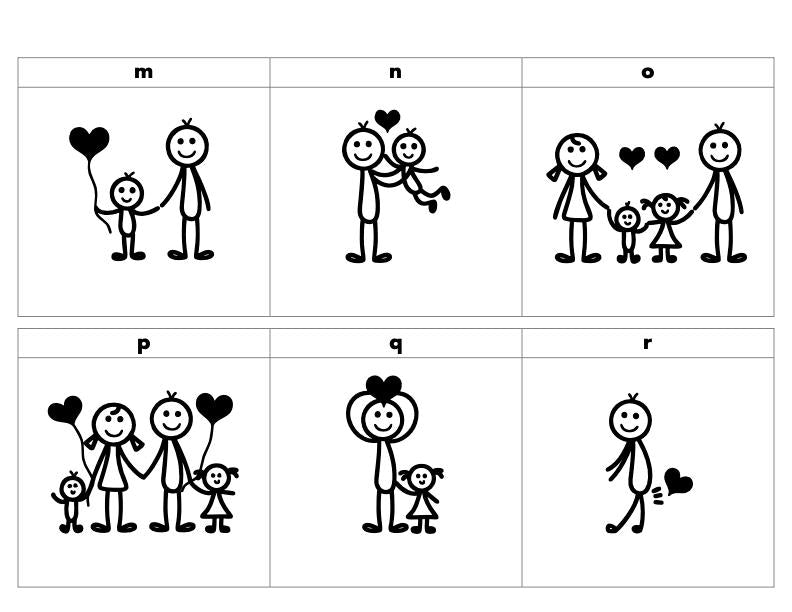 Whimsical Doodle Family Portrait Shelf Sitter