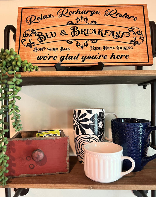 Bed and Breakfast Laser Engraved Sign