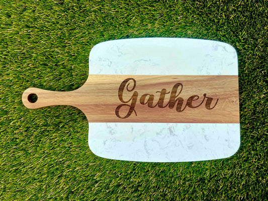 White Marble & Acacia Board