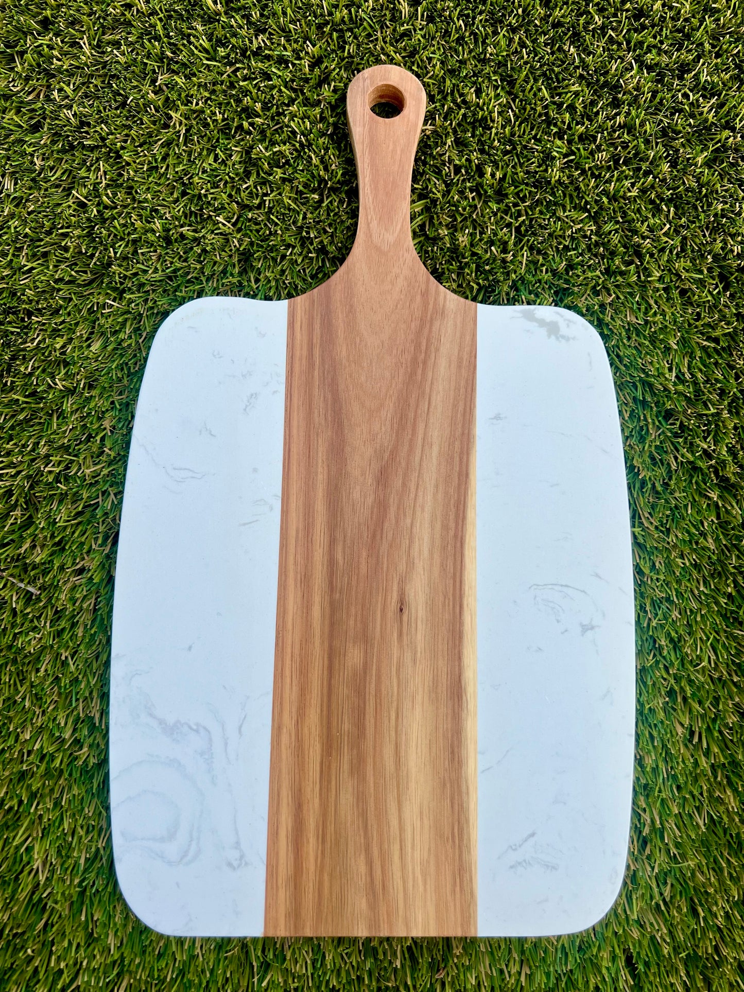 White Marble & Acacia Board