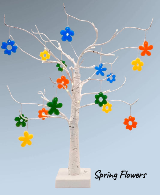 Mini LED Artificial Birch Tree with Ornaments