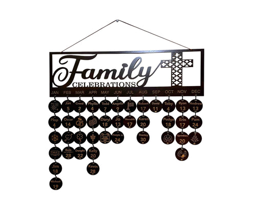 Family Birthday Celebrations Perpetual Hanging Calendar / Multiple Designs